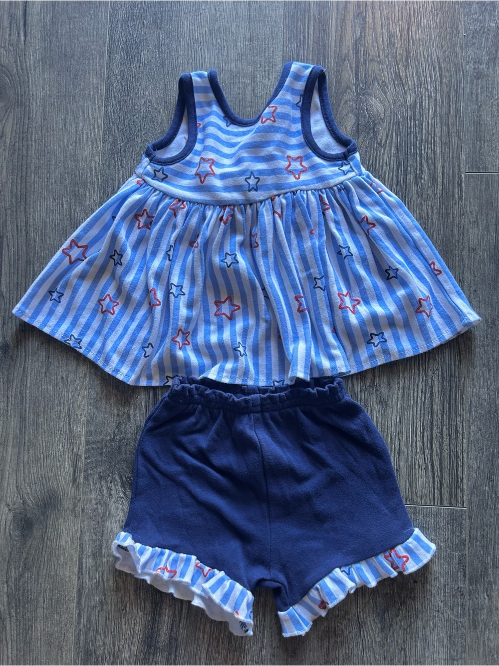 Baby Starters Top and Shorts Set 4th of July Patriotic Size 12 Months Baby Girl